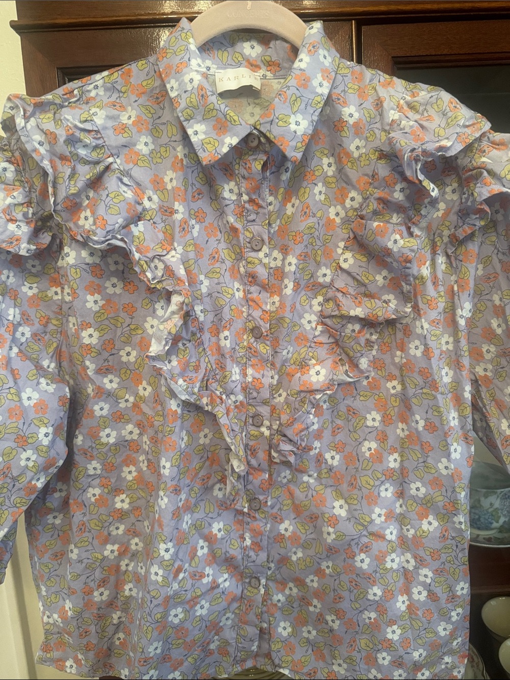 Karli Lavender Vines Blouse - Picture 2 of 9